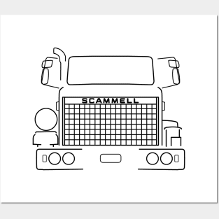 Scammell S24 classic lorry black outline graphic Posters and Art